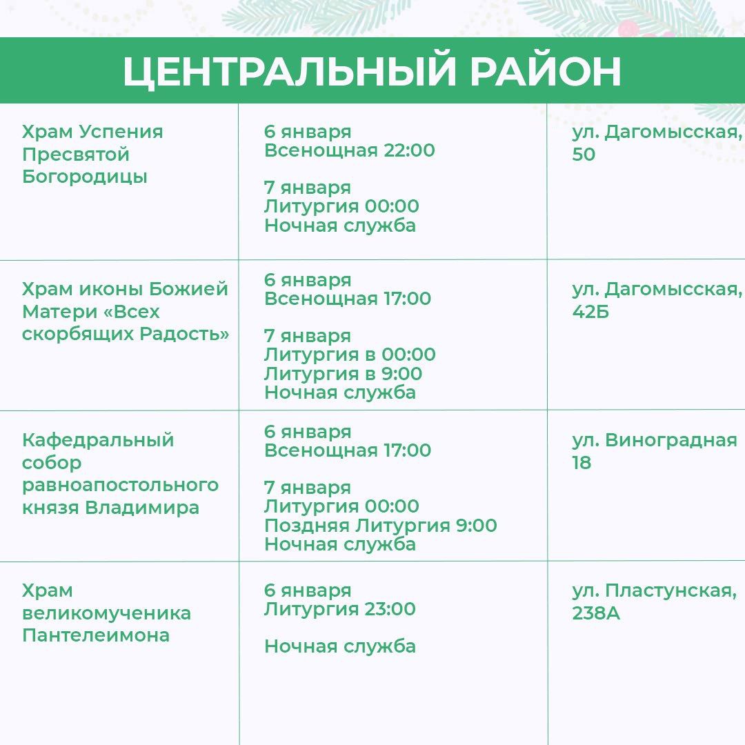 В Рождество ночная служба будет не во всех храмах. Куда пойти?